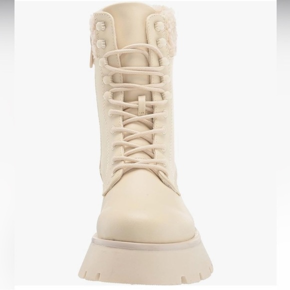 Circus NY -Sam Edelman Cream Lace-Up Boots with Fur Lining 8.5 NEW - Picture 4 of 7
